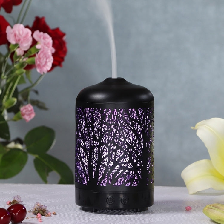 Humidificador de Ar em Metal Árvore Difusor de Óleo Essencial Criador de Névoa Lâmpada LED Colorida Purificador de Ar Aromaterapia, Plug EU