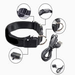 Trela com Luz LED Recarregável com Padrão Xadrez para Coleira de Cães Pequenos e Médios, L, XL