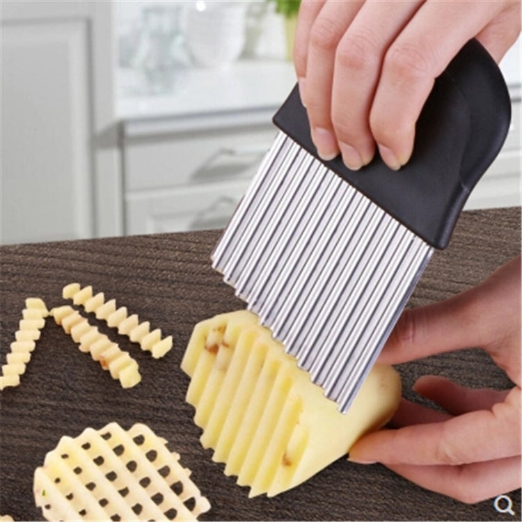 LsCook Cortador de batatas fritas em aço inoxidável Lâmina serrilhada Ferramentas para frutas e legumes Faca ondulada Acessórios para equipamento de cozinha, Estilo 3
