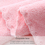 Toalha com Borda Cortada Toalha de Banho com Borda Ondulada Coral Fleece de Alta Densidade Super Absorvente de Secagem Rápida, 70 ×140 cm, 35 × 75cm
