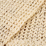 Toalha Longa de Sisal Natural para Esfregar com Cabo, Faixa de Banho em Fibra Vegetal, Toalha Longa de Sisal para Esfregar