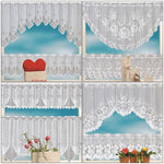Cortina de Café Translúcida Branca Tule Renda Transparente Cortinas Jacquard de Malha Warp para Quarto, Cortina Inferior, Cortina Superior, Cortina Superior e Inferior
