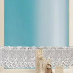 Cortina de Café Translúcida Branca Tule Renda Transparente Cortinas Jacquard de Malha Warp para Quarto, Cortina Inferior, Cortina Superior, Cortina Superior e Inferior