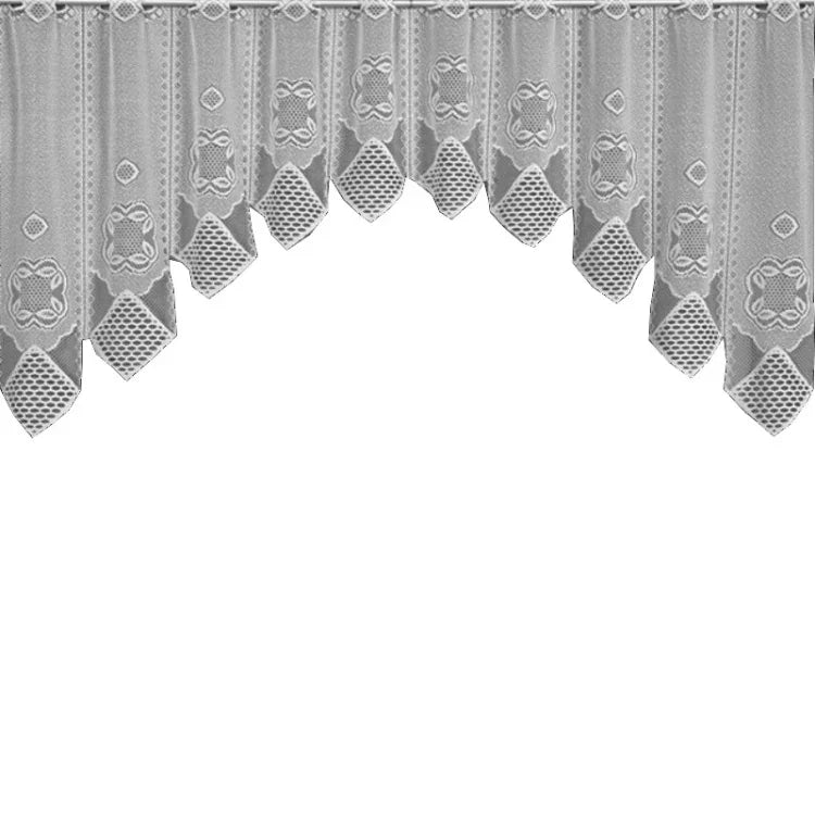 Cortina de Café Translúcida Branca Tule Renda Transparente Cortinas Jacquard de Malha Warp para Quarto, Cortina Inferior, Cortina Superior, Cortina Superior e Inferior