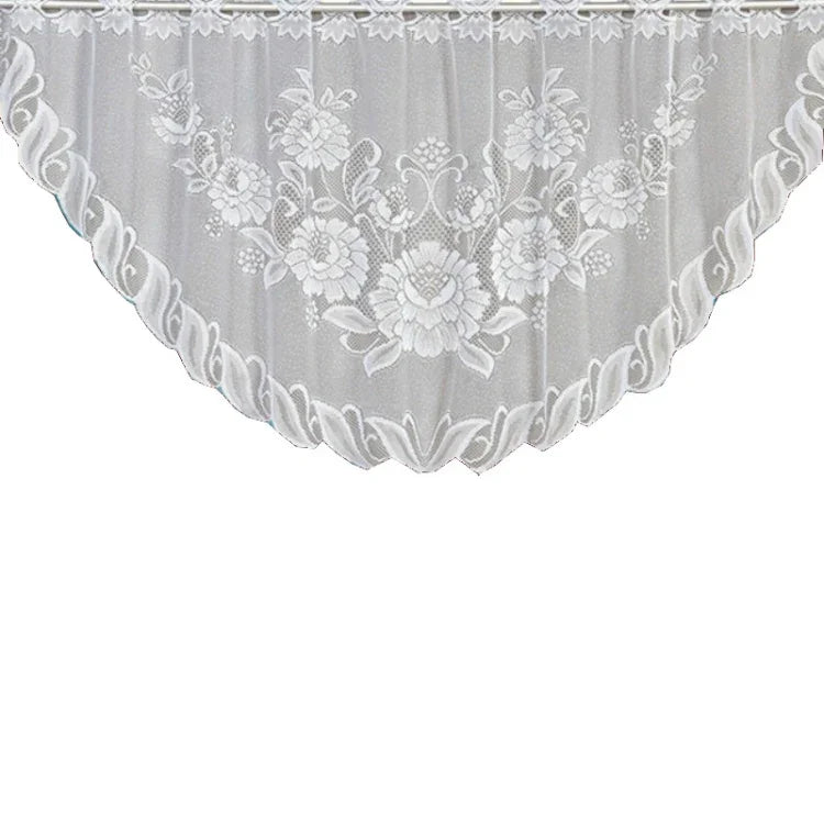 Cortina de Café Translúcida Branca Tule Renda Transparente Cortinas Jacquard de Malha Warp para Quarto, Cortina Inferior, Cortina Superior, Cortina Superior e Inferior