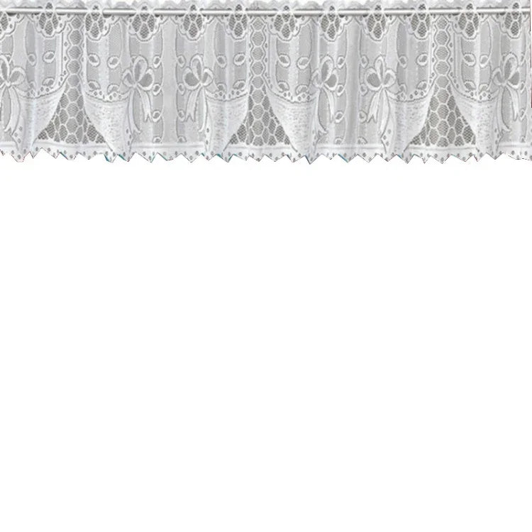 Cortina de Café Translúcida Branca Tule Renda Transparente Cortinas Jacquard de Malha Warp para Quarto, Cortina Inferior, Cortina Superior, Cortina Superior e Inferior