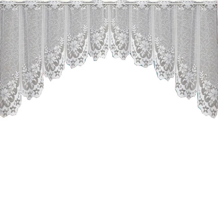 Cortina de Café Translúcida Branca Tule Renda Transparente Cortinas Jacquard de Malha Warp para Quarto, Cortina Inferior, Cortina Superior, Cortina Superior e Inferior