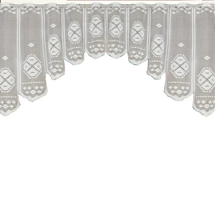 Cortina de Café Translúcida Branca Tule Renda Transparente Cortinas Jacquard de Malha Warp para Quarto, Cortina Inferior, Cortina Superior, Cortina Superior e Inferior