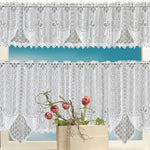 Cortina de Café Translúcida Branca Tule Renda Transparente Cortinas Jacquard de Malha Warp para Quarto, Cortina Inferior, Cortina Superior, Cortina Superior e Inferior