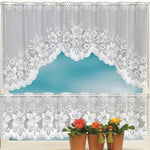 Cortina de Café Translúcida Branca Tule Renda Transparente Cortinas Jacquard de Malha Warp para Quarto, Cortina Inferior, Cortina Superior, Cortina Superior e Inferior