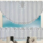 Cortina de Café Translúcida Branca Tule Renda Transparente Cortinas Jacquard de Malha Warp para Quarto, Cortina Inferior, Cortina Superior, Cortina Superior e Inferior