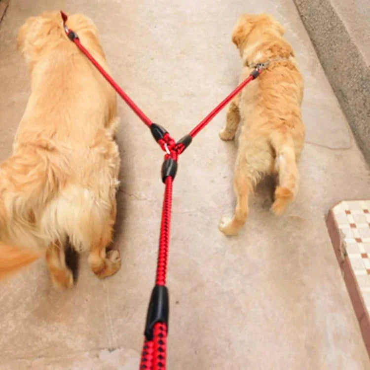 Trela Dupla para Cão Corda de Tração Anti-Emaranhamento para Animal de Estimação, 1,4m