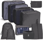 Conjunto de Sacos de Armazenamento de Viagem Sacos Dobráveis, 10 em 1