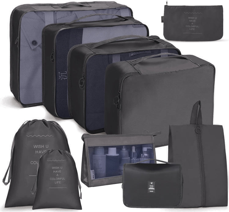 Conjunto de Sacos de Armazenamento de Viagem Sacos Dobráveis, 10 em 1