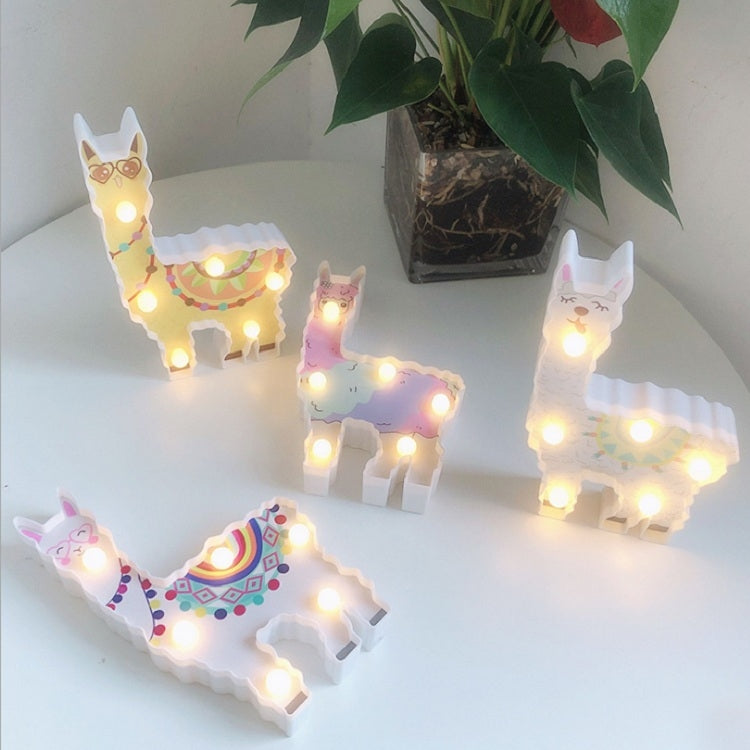 Luz Noturna de Alpaca Lanterna Pintada LED Decoração de Férias Estilo de Posição de Quarto