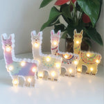 Luz Noturna de Alpaca Lanterna Pintada LED Decoração de Férias Estilo de Posição de Quarto