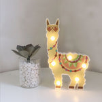 Luz Noturna de Alpaca Lanterna Pintada LED Decoração de Férias Estilo de Posição de Quarto