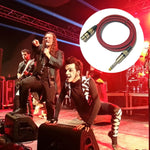 Cabo de microfone balanceado TRS 6,35mm macho para Caron fêmea vermelho e preto, 0,5m, 1m, 1,8m, 3m, 5m, 8m, 10m, 12m, 15m, 20m, 25m, 30m
