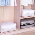 Foldable Storage Bag Clothes Blanket Quilt Transparent Printing Travel Luggage Storage Bag, 57x40x22cm