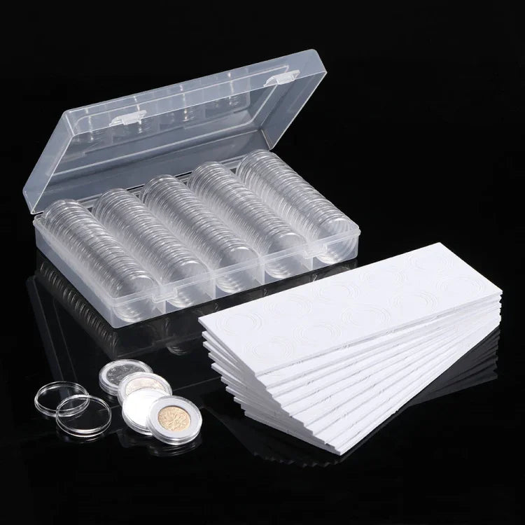 Cápsulas para Moedas 100 x 30mm Caixas Redondas Caixa de Proteção para Moedas Comemorativas, 2 unidades 30mm