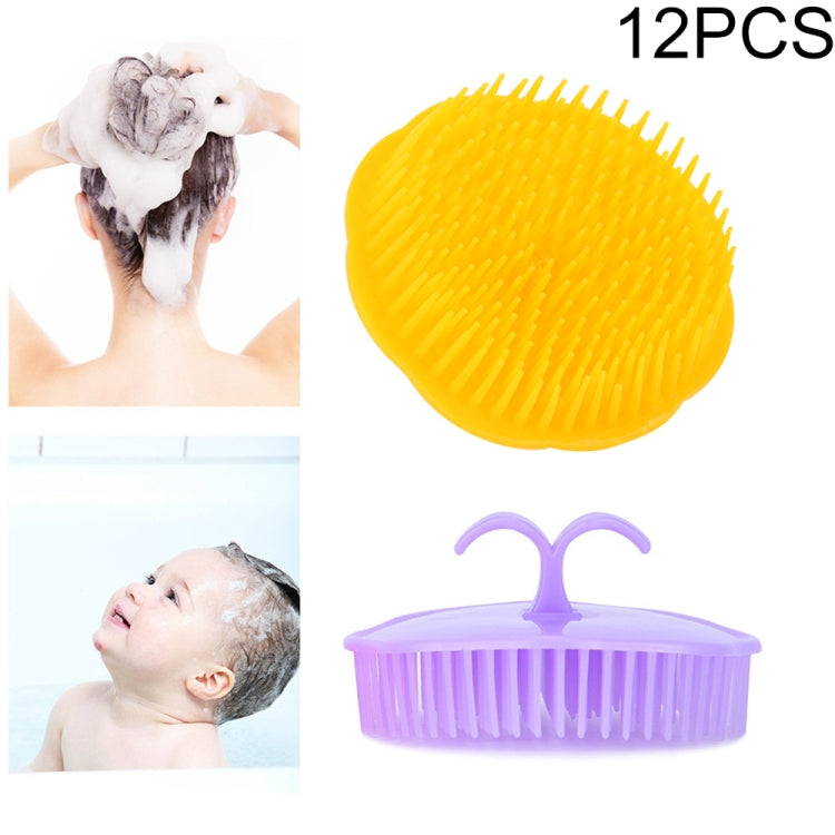 12 PCS Escova de Champô para Adultos Massagem do Couro Cabeludo Escova de Silicone Macia para Casa de Banho, Entrega de Cor Aleatória, Escova de Massagem do Couro Cabeludo