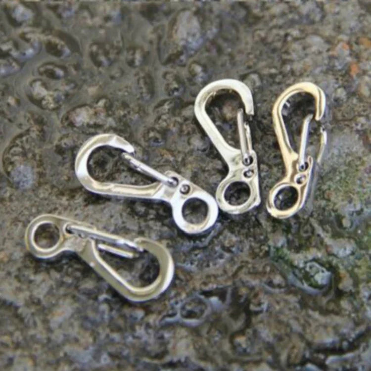 10 PCS Fivela de Primavera Mini Simples Versão SF para Pendurar Chaveiros, Adequada para Corda de Guarda-chuva até 5mm