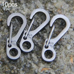 10 PCS Fivela de Primavera Mini Simples Versão SF para Pendurar Chaveiros, Adequada para Corda de Guarda-chuva até 5mm