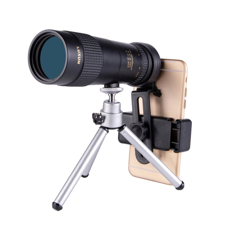 LUXUN Telescópio HD de Alta Potência 10-30x40 Cilindro Único Telescópio Mini para Telemóvel, Telescópio & Clipe para Telemóvel & Tripé