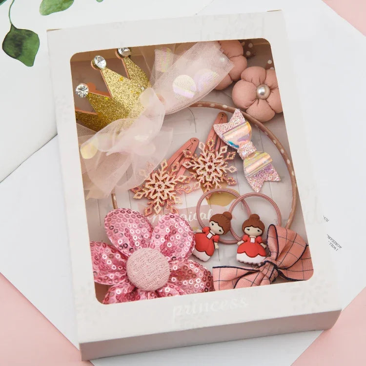 Acessórios de Cabelo Bonitos para Raparigas Conjunto de Acessórios de Cabelo com Arco de Malha e Tiara Coroa
