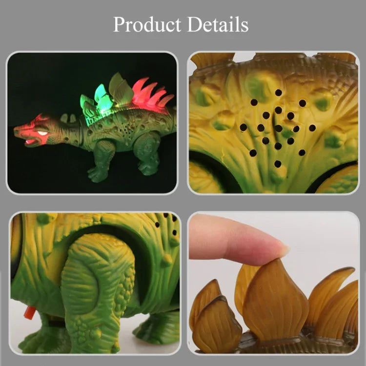 Brinquedo Modelo de Dinossauro Elétrico Universal com Som e Luz Simulada Presente para Rapaz