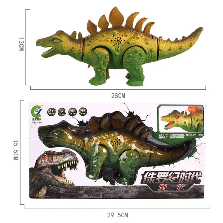 Brinquedo Modelo de Dinossauro Elétrico Universal com Som e Luz Simulada Presente para Rapaz