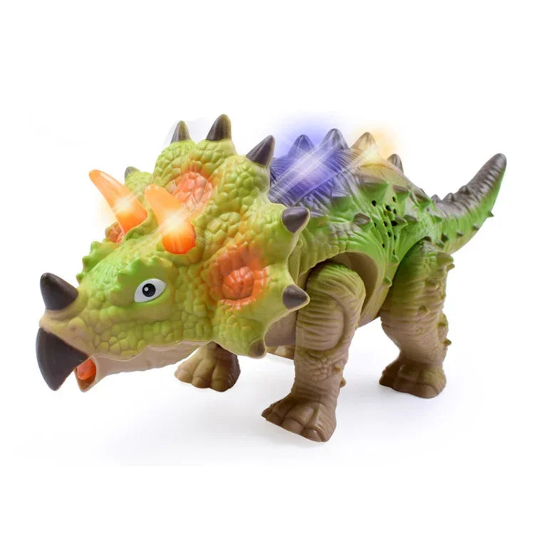 Brinquedo Modelo de Dinossauro Elétrico Universal com Som e Luz Simulada Presente para Rapaz
