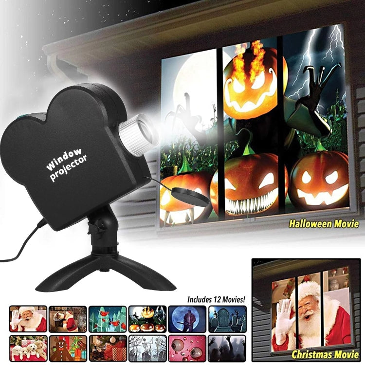 Projetor Laser de Natal e Halloween Mini para Janela, Projetor de Cinema em Casa, Ficha US, Ficha UK, Ficha AU