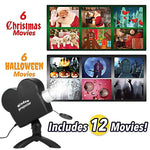 Projetor Laser de Natal e Halloween Mini para Janela, Projetor de Cinema em Casa, Ficha US, Ficha UK, Ficha AU