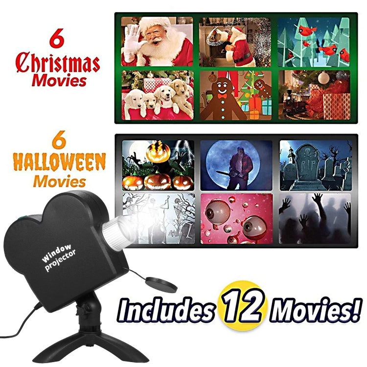 Projetor Laser de Natal e Halloween Mini para Janela, Projetor de Cinema em Casa, Ficha US, Ficha UK, Ficha AU