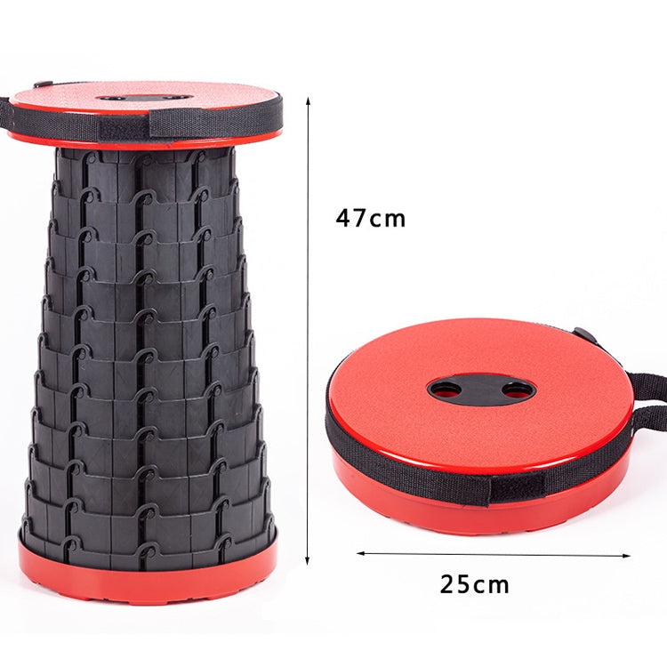 Banco Telescópico Dobrável de Plástico Portátil para Exterior Camping Pesca Jardim, 47cm(Preto), 47cm(Vermelho), 47cm(Amarelo)