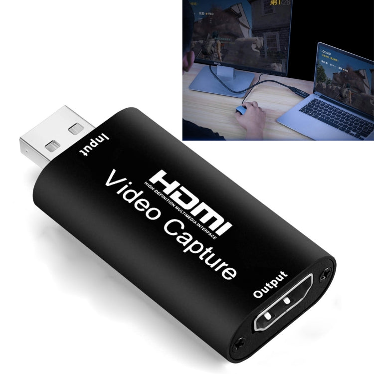 Placa de Captura de Vídeo HDMI para Gravação em Directo, Caixa Adaptadora de Captura de Vídeo USB 2.0