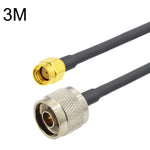 Cabo adaptador coaxial RP-SMA macho para N macho RG58, RP-SMA macho para N macho 0,5m, RP-SMA macho para N macho 1m, RP-SMA macho para N macho 1,5m, RP-SMA macho para N macho 3m, RP-SMA macho para N macho 5m, RP-SMA macho para N macho 10m