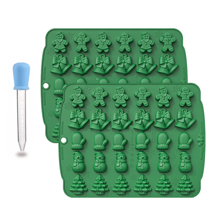 Suprimentos de Natal Cola para moldes de bolo para churrasco, Verde, Vermelho, Chocolate