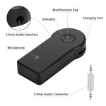 Adaptador Metálico 2 em 1 AUX 3.5mm + Receptor de Áudio Bluetooth 4.1 USB para Carro Conversor de Áudio Receptor Bluetooth Sem Fios, Receptor de Áudio