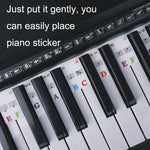Adesivos Coloridos para Teclado de Piano para Crianças Iniciantes, Acessórios para Instrumentos Musicais, Teclas de Piano Imitadas 61 Teclas, Teclas de Piano 61 teclas