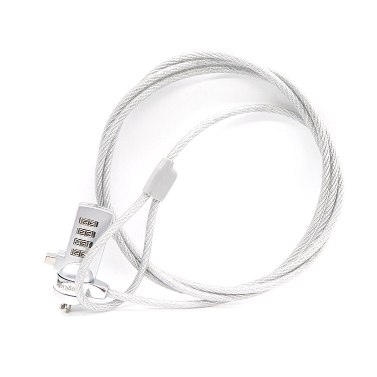 Cadeado de computador universal para portátil com código de quatro dígitos, antirroubo, diâmetro 3,5 mm, comprimento 1,2 m