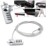 Cadeado de computador universal para portátil com código de quatro dígitos, antirroubo, diâmetro 3,5 mm, comprimento 1,2 m