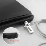 Cadeado de computador universal para portátil com código de quatro dígitos, antirroubo, diâmetro 3,5 mm, comprimento 1,2 m