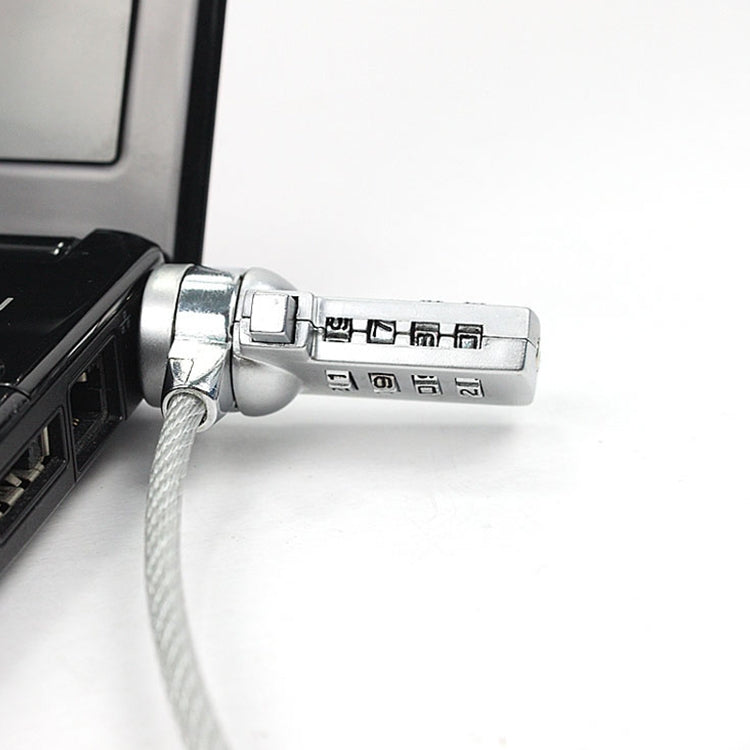Cadeado de computador universal para portátil com código de quatro dígitos, antirroubo, diâmetro 3,5 mm, comprimento 1,2 m