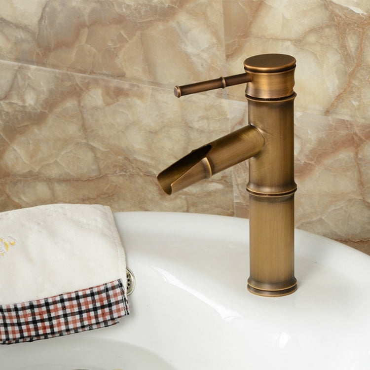 Torneira antiga retro para água quente e fria Banheira de casa de banho Bacia de bambu com cachoeira Torneira de cobre, Quebra 2 nós, Quebra 3 nós, Antigo 2 nós, Antigo 3 nós, Cotovelo 2 nós, Cotovelo 3 nós