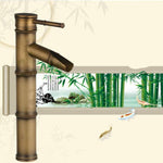 Torneira antiga retro para água quente e fria Banheira de casa de banho Bacia de bambu com cachoeira Torneira de cobre, Quebra 2 nós, Quebra 3 nós, Antigo 2 nós, Antigo 3 nós, Cotovelo 2 nós, Cotovelo 3 nós
