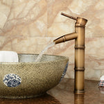 Torneira antiga retro para água quente e fria Banheira de casa de banho Bacia de bambu com cachoeira Torneira de cobre, Quebra 2 nós, Quebra 3 nós, Antigo 2 nós, Antigo 3 nós, Cotovelo 2 nós, Cotovelo 3 nós