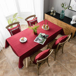 Toalha de Mesa Impermeável de Cor Sólida Linho Retangular, 130x220cm, 130x240cm, 140x260cm, 130x300cm, 140x220cm, 140x240cm, 140x300cm
