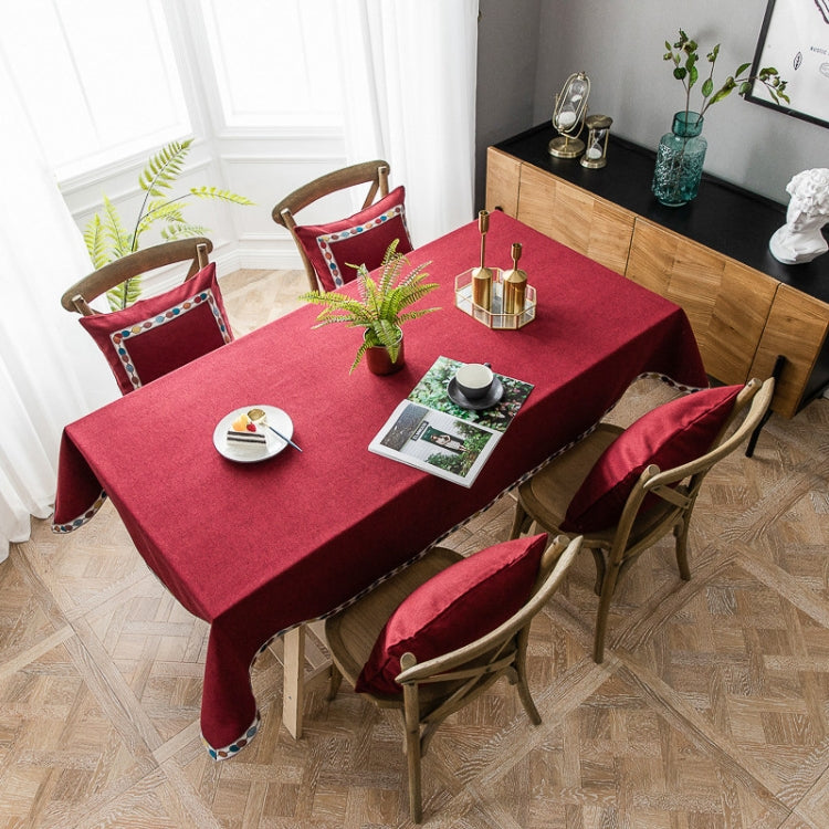 Toalha de Mesa Impermeável de Cor Sólida Linho Retangular, 130x220cm, 130x240cm, 140x260cm, 130x300cm, 140x220cm, 140x240cm, 140x300cm